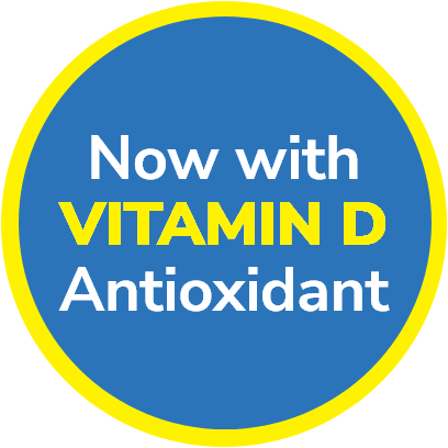 Badge saying 'Now with Vitamin D Antioxidant'